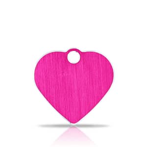 Nimilaatta kaiverruksella - Hi-line Alumiini pieni sydän, pinkki