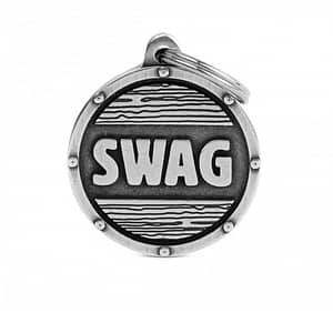Kaiverrettu nimilaatta tai avaimenperä - BRONX ISO ympyrä "SWAG"