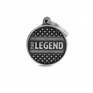 Kaiverrettu nimilaatta tai avaimenperä - BRONX keskikokoinen ympyrä "The Legend"