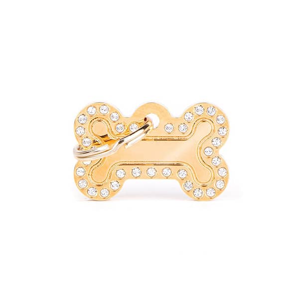 koiran nimilaatta glam swarovski kullattu pieni luu nimilaatat.com