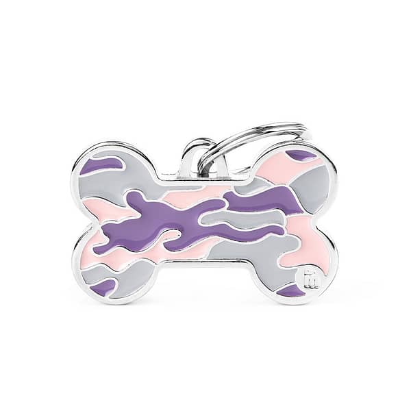 koiran nimilaatta camo iso luu pinkki nimilaatat.com