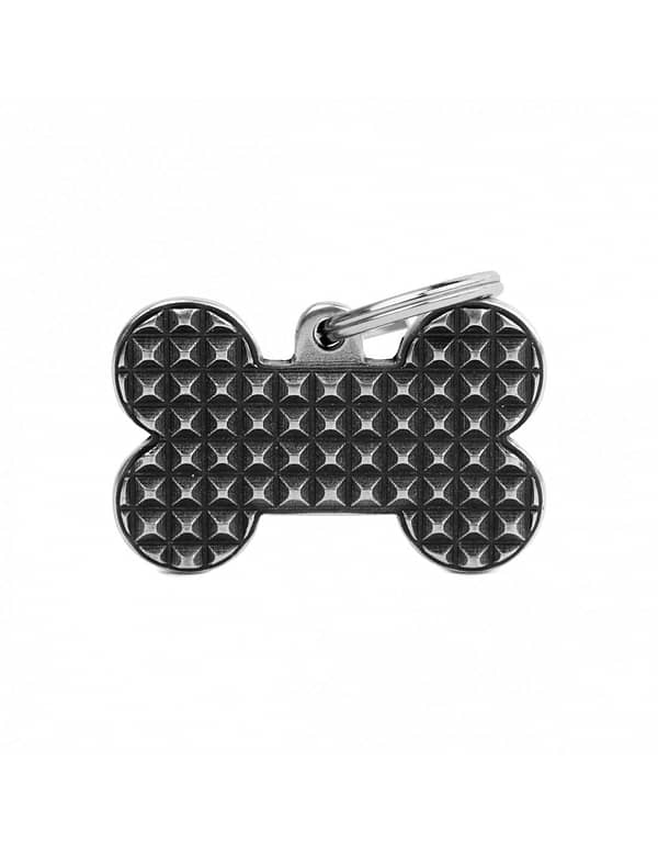 Kaiverrettu koiran nimilaatta - BRONX ISO luu "studs"