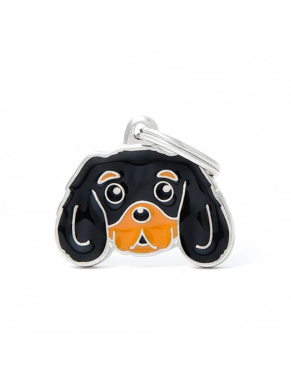 Nimilaatta kaiverruksella - koirarotu-nimilaatta cavalierkingcharlesinspanieli black and tan