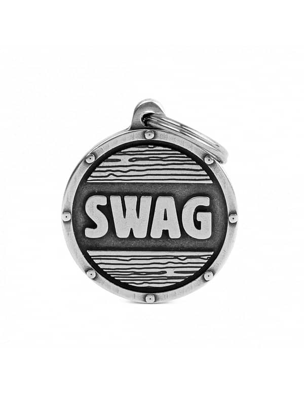 Kaiverrettu nimilaatta tai avaimenperä - BRONX ISO ympyrä "SWAG"