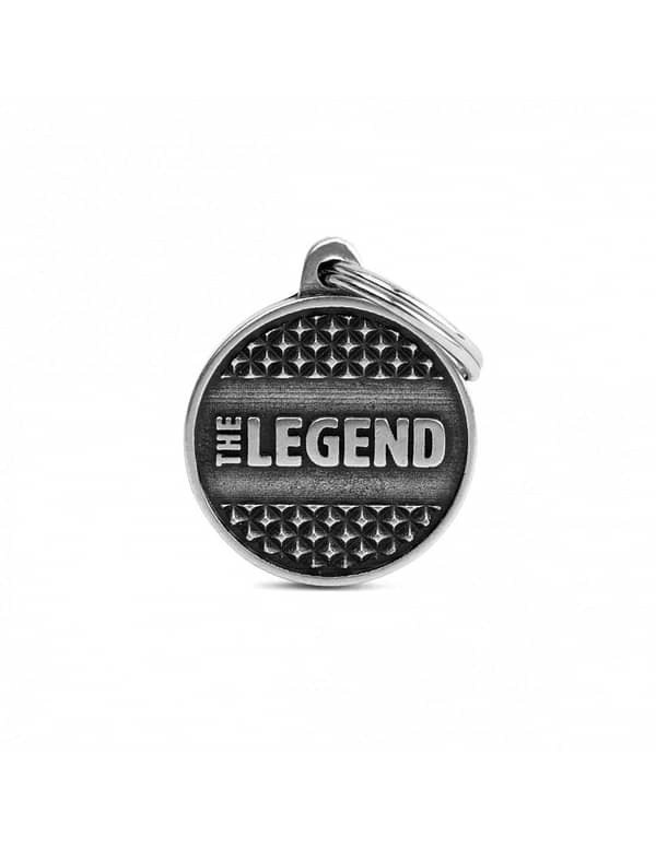 Kaiverrettu nimilaatta tai avaimenperä - BRONX keskikokoinen ympyrä "The Legend"