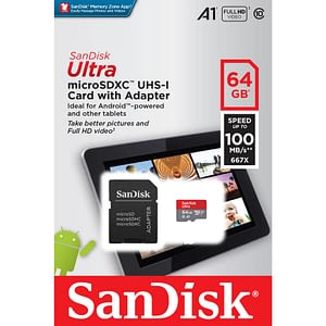 SANDISK MicroSDXC Ultra 64GB 98MB/s UHS-I Adapterilla