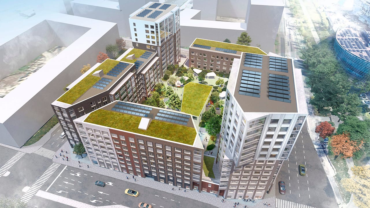 Uusi asunto- ja hoivahanke Herttoniemeen, havainneilmakuva