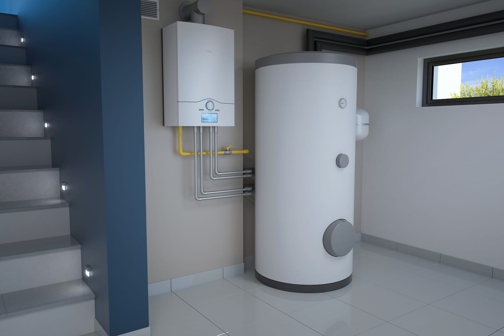 Boiler,Room, ,Gas,Heating,System,,3d,Illustration Boiler,Room, ,Gas,Heating,System,,3d,Illustration