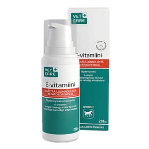 Vetcare e-vitamiini hevosille pumppupullossa