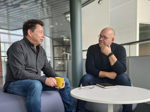 Petteri Kolinen ja Timo Manner keskustelivat miten LINKin strategiapalveluilla voidaan luoda jykevä perusta yrityksen menestykselle.