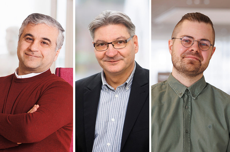 Kuvassa on kolme vetytukijaa. Ali Davoodi, Manu Lahtinen ja Marko Melander.