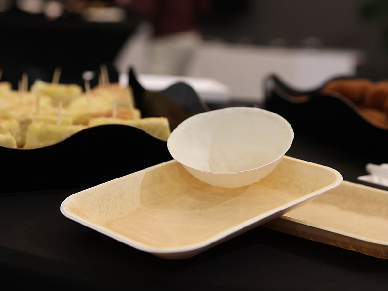 ZeroF-hankkeessa valmistettu ruokapakkaus tyhjä ruokapaukkaus muistuttaa syvää paperilautasta.