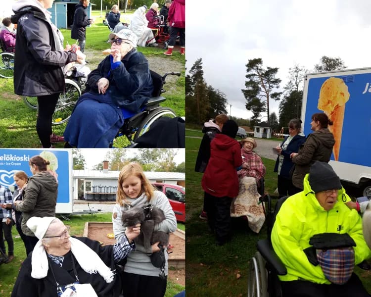 makkarat maistuivat ja sekin lämmitti mieltä kun hoitaja toi pienen kissan näytille. Kissan nimi oli Usva ja hän on vähän päälle vuoden ikäinen.