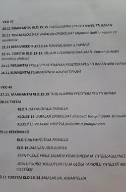 Tapahtumakalenteri vko 47-48